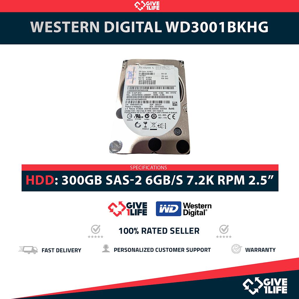 WESTERN DIGITAL WD3001BKHG 300GB HDD 2.5" SAS-2 6GB/S 7.2K 32MB