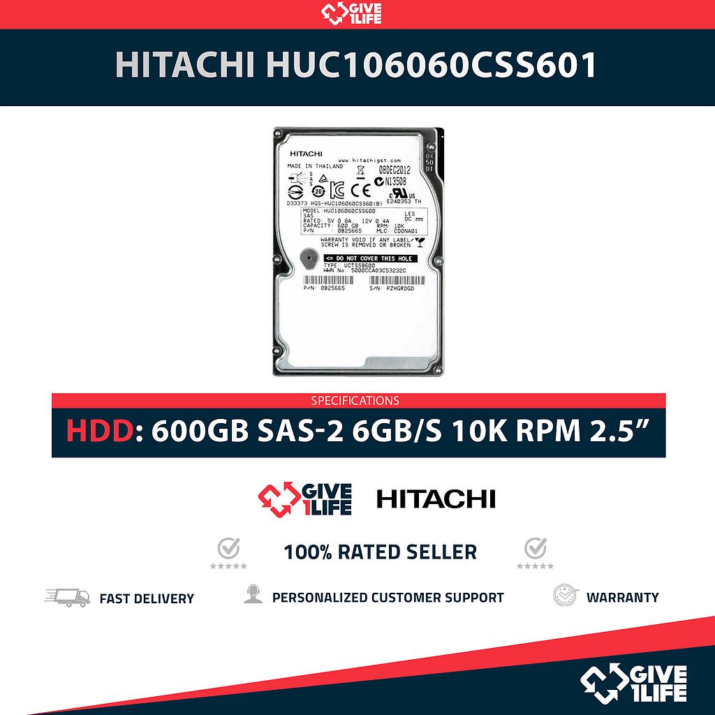 HITACHI HUC106060CSS601 600GB HDD 2.5" SAS-2 6GB/S 10K 64MB