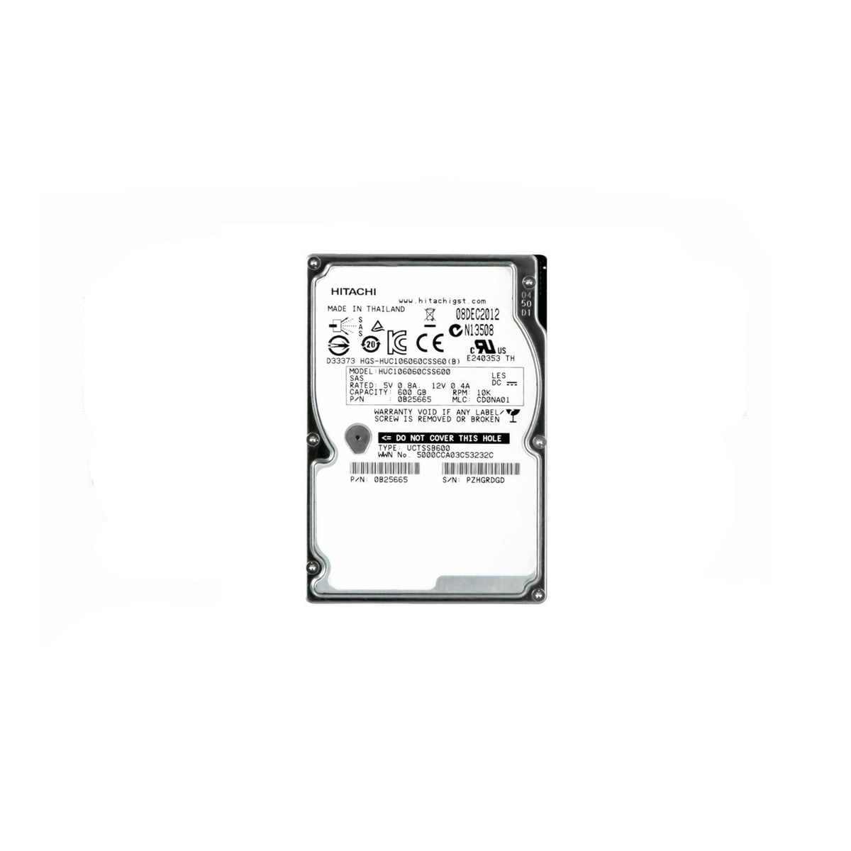 HITACHI HUC106060CSS601 600GB HDD 2.5" SAS-2 6GB/S 10K 64MB - Imagen 2