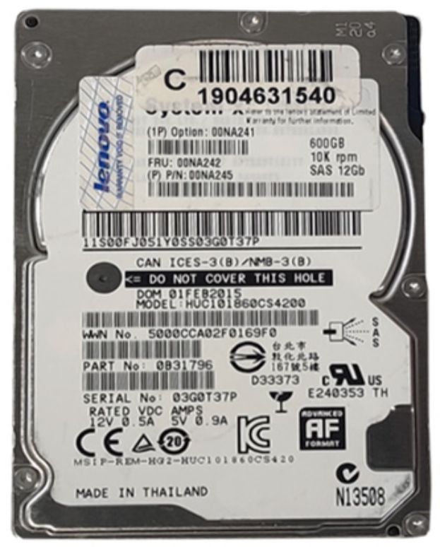 HITACHI HUC101860CS4200 600GB HDD 2.5" SAS-3 12GB/S 10K 128MB CACHE - SERVIDOR - Imagen 2