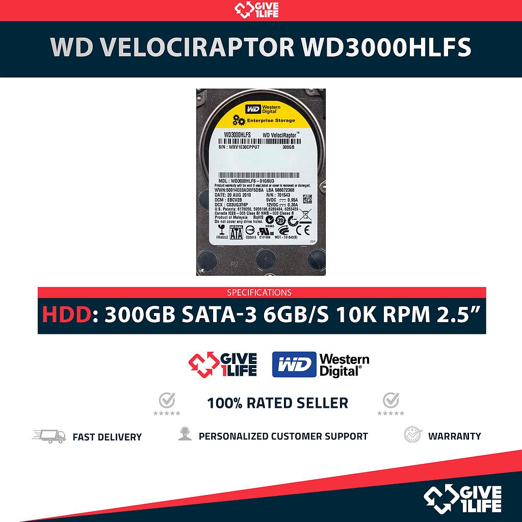 WD VELOCIRAPTOR WD3000HLFS 300GB HDD 2.5" SATA-3 6GB/S 10K 16MB