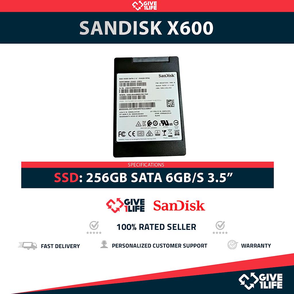 SANDISK X600 SSD 256GB 2.5″ SATA 6GB/S