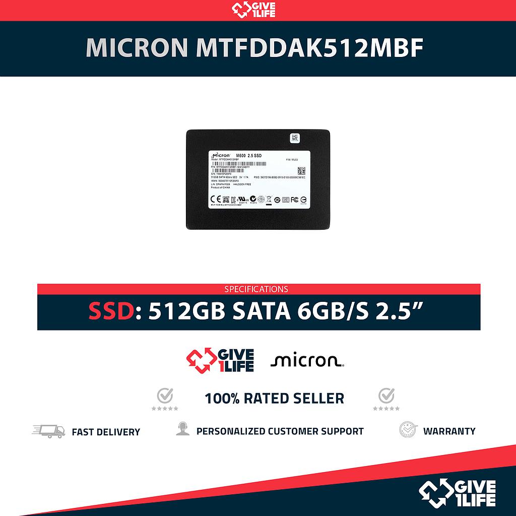 MICRON MTFDDAK512MBF SSD 512GB 2.5″ SATA 6GB/S