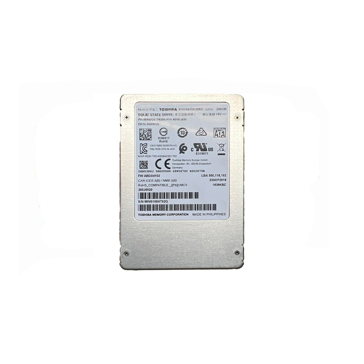 TOSHIBA KSG60ZSE256G SSD 256GB 2.5″ SATA 6GB/S - Imagen 2