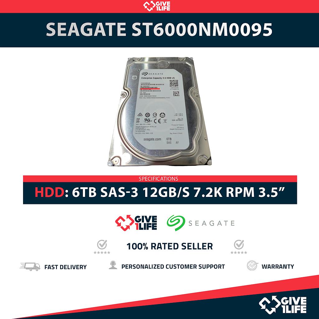 SEAGATE ST6000NM0095 6TB HDD 3.5" SAS-3 12GB/S 7.2K RPM CACHE 256MB
