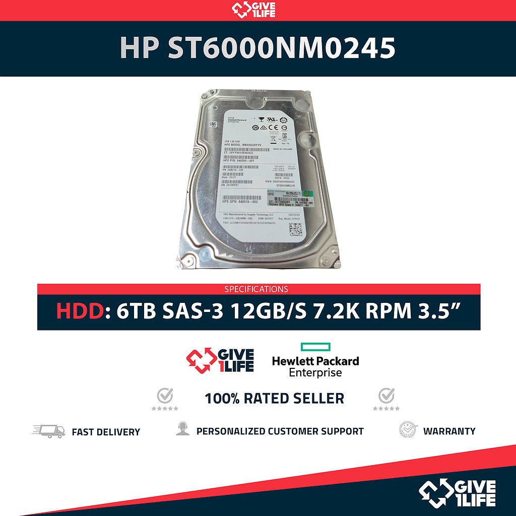 HP ST6000NM0245 6TB HDD 3.5" SAS-3 12GB/S 7.2K RPM CACHE 256MB