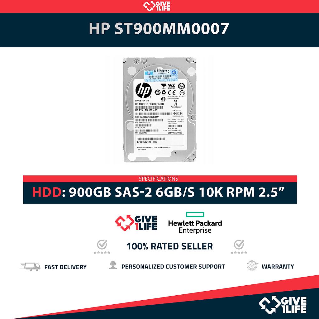 HP ST900MM0007 900GB HDD 2.5" SAS-2 6GB/S 10K RPM 64MB