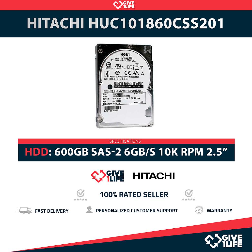 HITACHI HUC101860CSS201 600GB HDD 2.5" SAS-2 6GB/S 10K 64MB