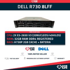 DELL R730 8LFF 2X E5-2650 V3 (20CORES/ 40THREADS) + 32GB DDR4 + H730P + 2PSU