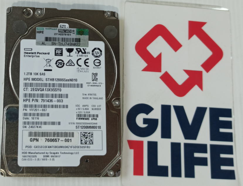 HPE ST1200MM0018 1.2TB HDD 2.5" SAS-2 6GB/S 10K 128MB - 791436-003 - Imagen 9