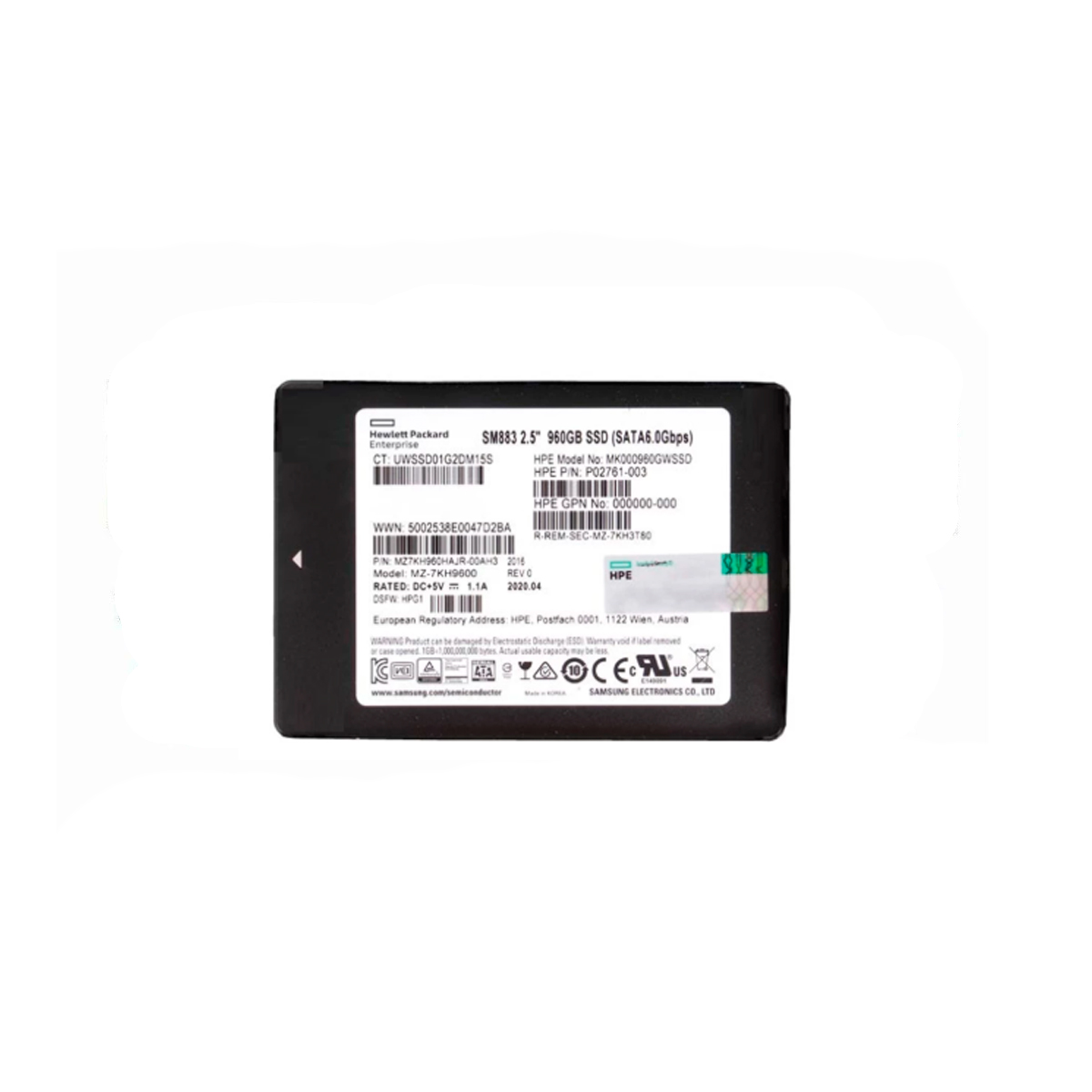HP SAMSUNG MZ7KH960HAJR SSD 2.5" 960GB SATA 6GB/S - Imagen 2