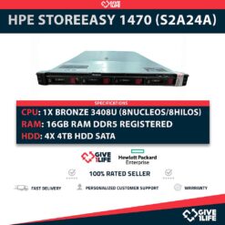 *NUEVO CON CAJA + WS 2022 IOT PREINSTALADO + GARANTÍA HP HASTA 2027* HPE StoreEasy 1470 (S2A24A) + 1x Bronze 3408U + 1x 16GB DDR5 + 4x 4TB SATA + 2x RJ-45 + 1x 500W PSU + Railes + Front Bezel