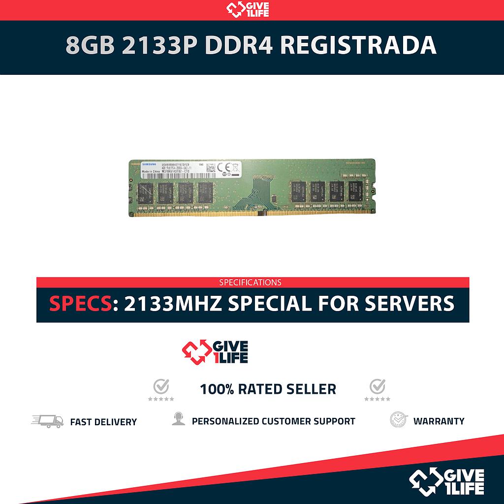 8GB 1Rx8 PC4-2133P DDR4 RAM REGISTRADA - ESPECIAL SERVIDOR