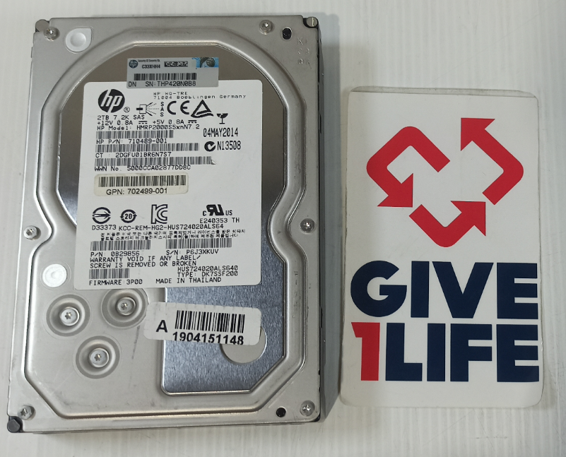 HPE HUS724020ALS640 2TB HDD SAS-2 3.5" 6GB/S 7.2K - 710489-001 - Imagen 3