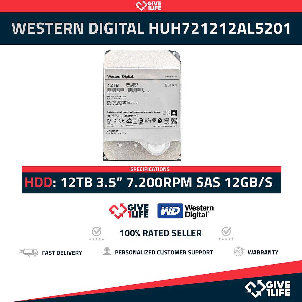 Western Digital 12TB SAS 12GB/s HUH721212AL5201 7.200RPM 3.5" LFF 0F29531
