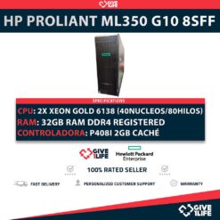 HP Proliant ML350 G10 8SFF 2X XEON GOLD 6138 + 32GB RAM DDR4 + P408i + 2X PSU 500W