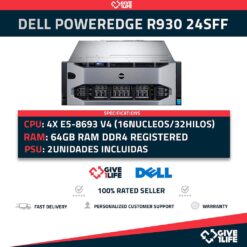 Servidor Rack DELL R930 24SFF 4x E7-8893 v4 + 64GB DDR4+ H730P
