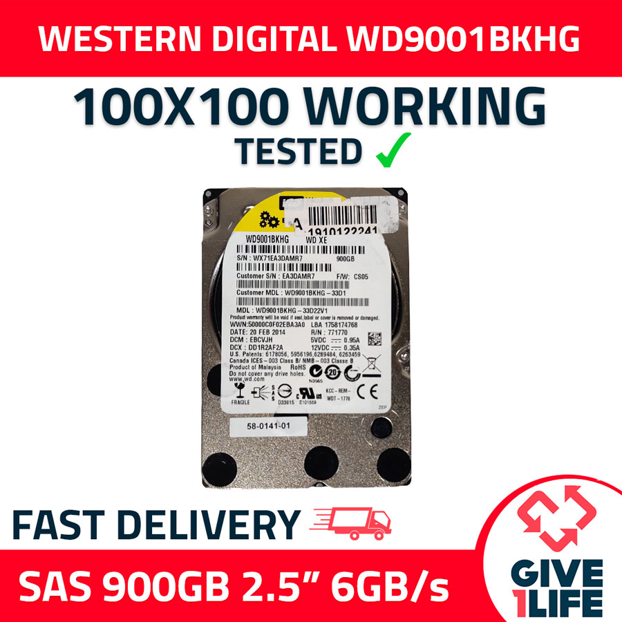 WESTERN DIGITAL WD9001BKHG 900GB HDD 2.5 SAS-2 6GB/S 10K CACHE 128 - SERVIDORES