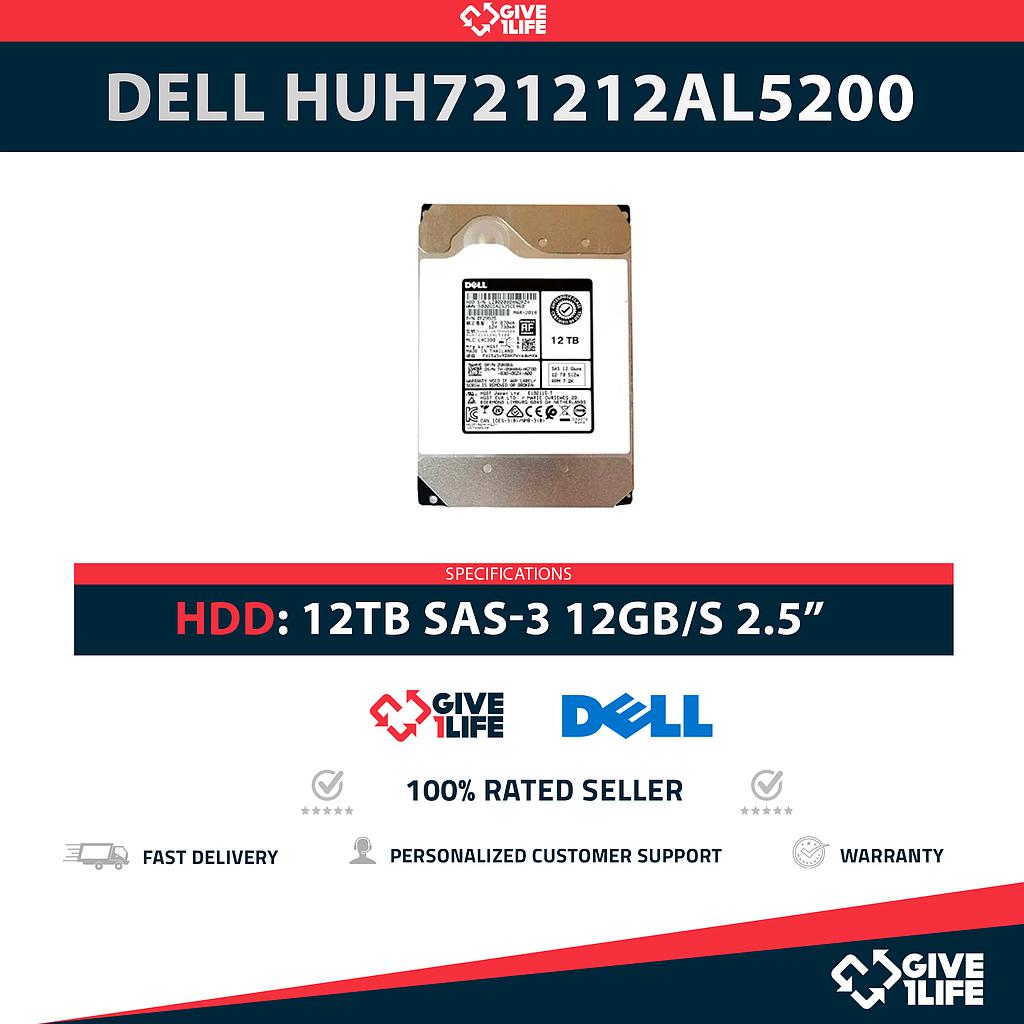 DELL HUH721212AL5200 HDD 12TB SAS-3 12GB/s 3.5" 7.2K RPM