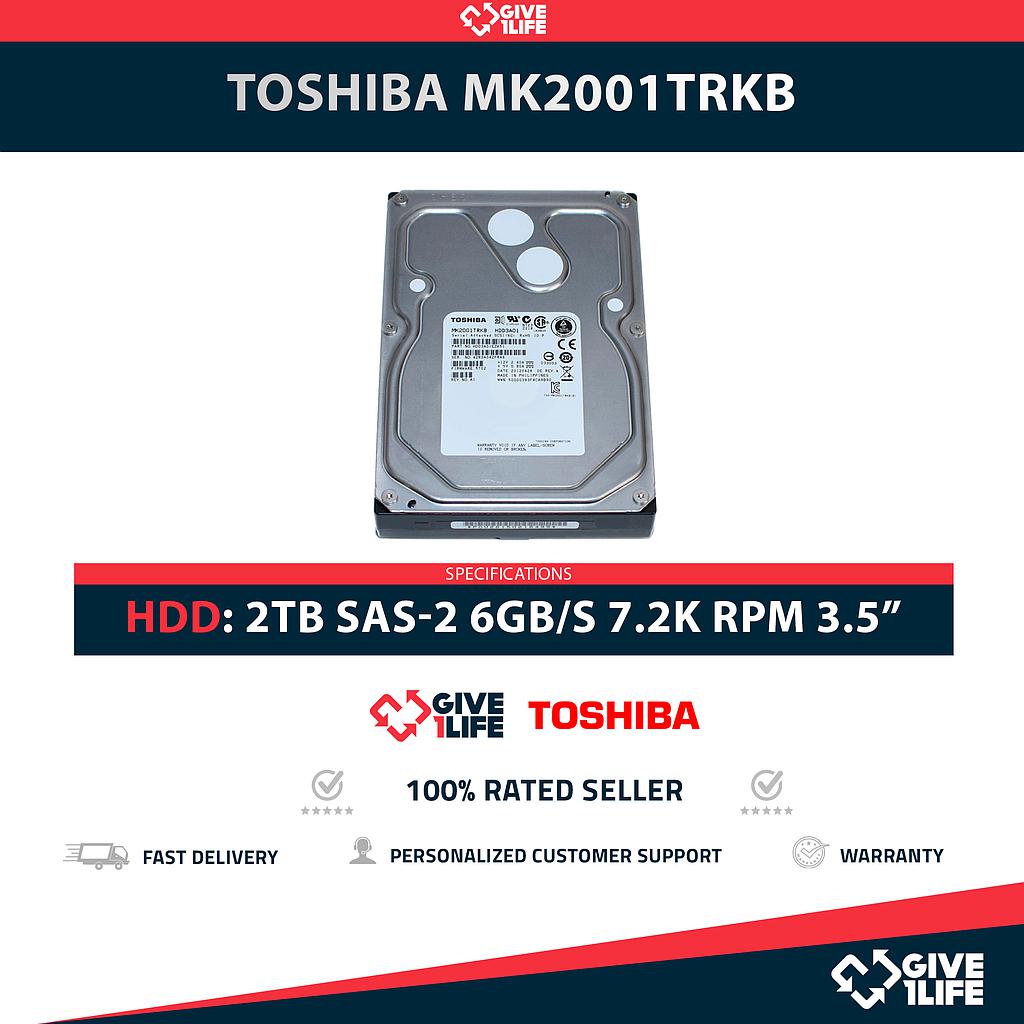 TOSHIBA MK2001TRKB 2TB HDD SAS-2 6GB/S 7.2K RPM 16MB 3.5"