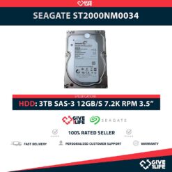 SEAGATE ST2000NM0034 2TB HDD 3.5" SAS-3 12GB/S 7.2K RPM 128MB
