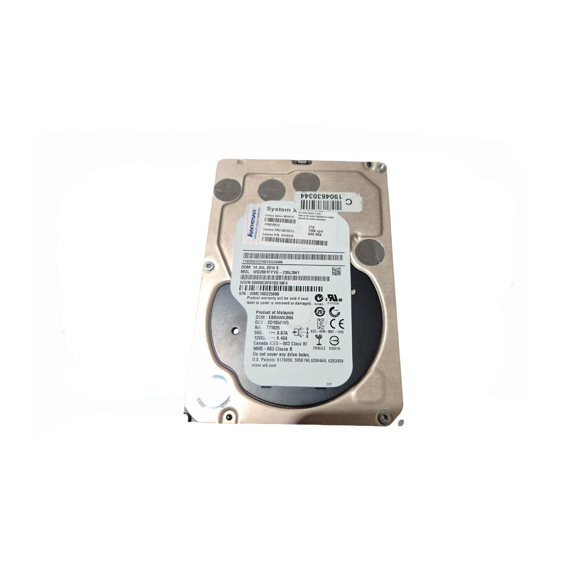 WESTERN DIGITAL WD2001FYYG 2TB HDD 3.5" SAS-2 6GB/S 7.2K 32MB - Imagen 2