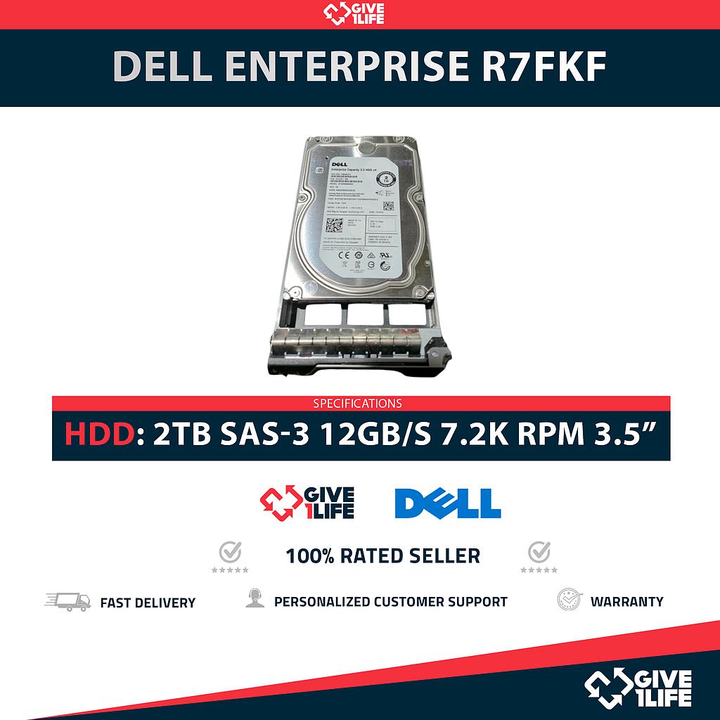 DELL ENTERPRISE R7FKF ST2000NM0005 2TB HDD 3.5" SAS-3 12GB/S 7.2K RPM 128MB CACHÉ + CADDY F238F