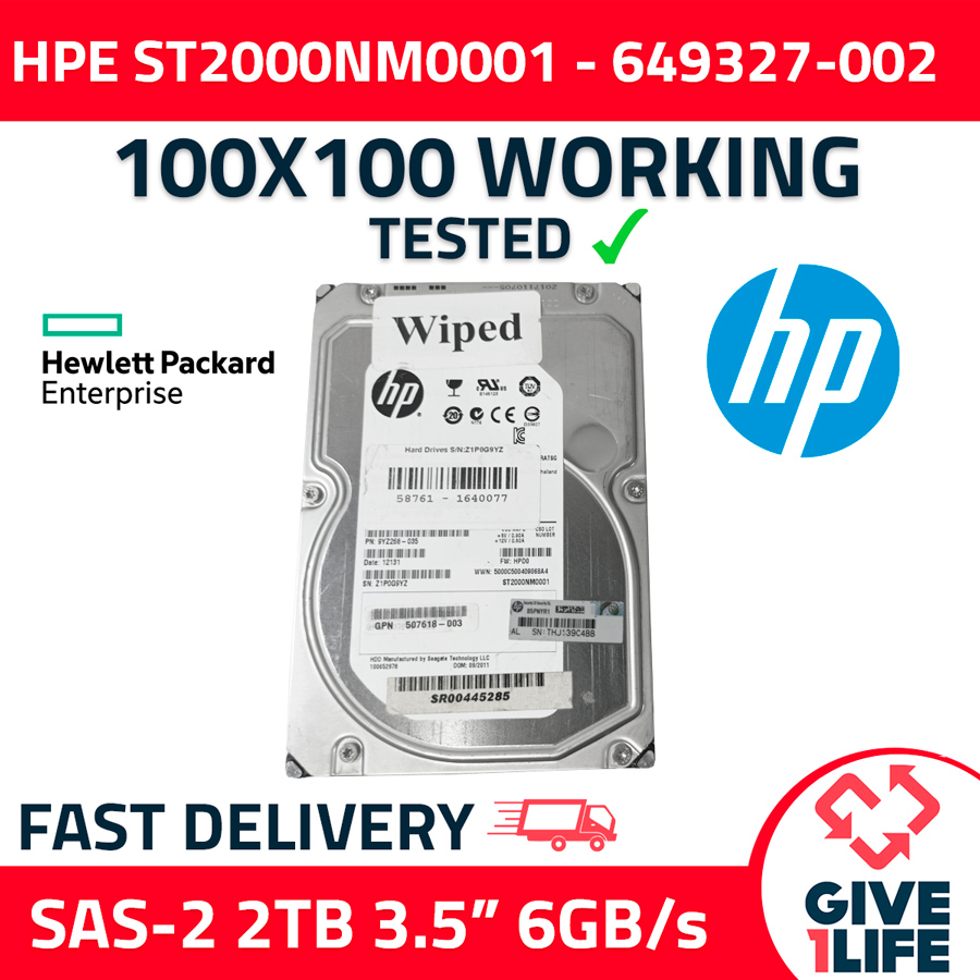 HPE ST2000NM0001 2TB HDD SAS-2 6GB/S 3.5" 7.2K