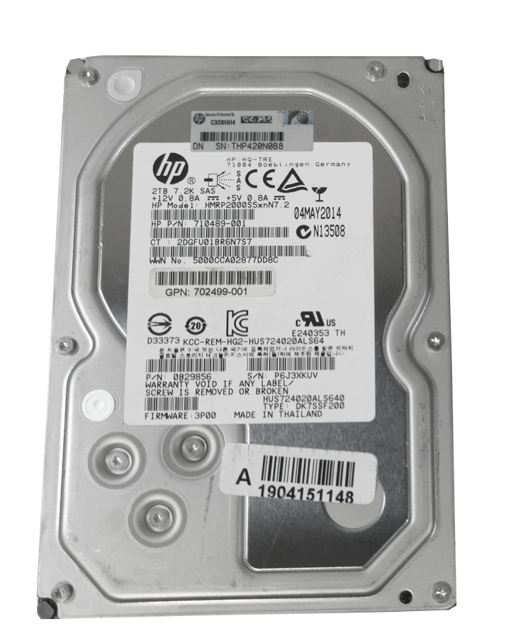 HPE HUS724020ALS640 2TB HDD SAS-2 3.5" 6GB/S 7.2K - 710489-001 - Imagen 2