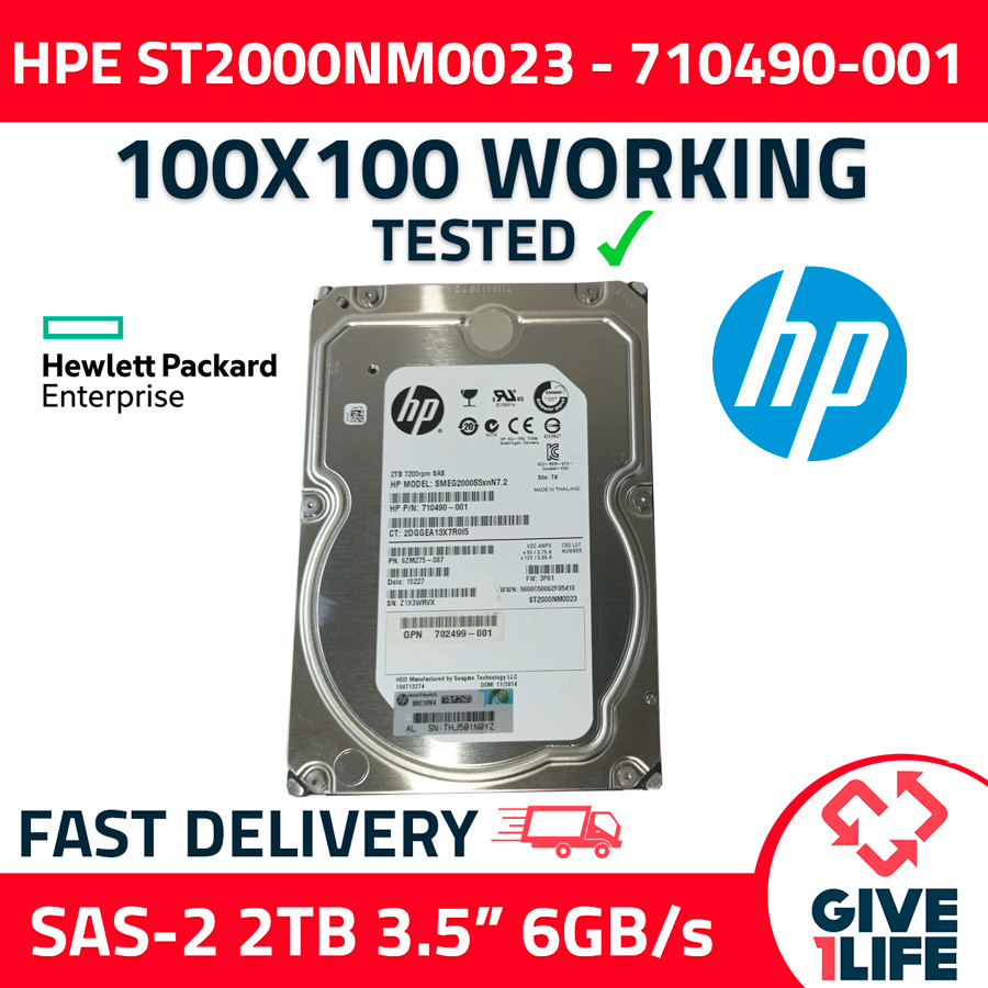 HPE ST2000NM0023 2TB HDD SAS-2 3.5" 6GB/S 7.2K