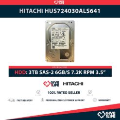 HITACHI HUS724030ALS641 3TB HDD 3.5" SAS-2 6GB/S 7.2K RPM 64MB