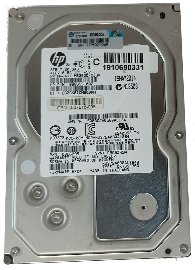 HPE HUS724030ALS640 3TB HDD 3.5" SAS-2 6GB/S 7.200 RPM 64MB CACHÉ - Imagen 9