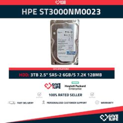 HPE ST3000NM0023 3TB HDD 3.5" SAS-2 6GB/S 7.2K 128MB - 695507-007 / 9ZM278-036