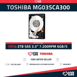 TOSHIBA MG03SCA300 3TB HDD 3.5" SAS-2 6GB/S 7.2K 64MB SERVIDORES HP / DELL / IBM