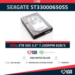 SEAGATE ST33000650SS 3TB HDD 3.5" SAS-2 6GB/S 64MB - SERVIDORES HP / DELL / IBM