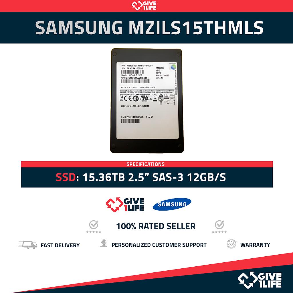 Samsung MZILS15THMLS 15.36TB SSD SAS-3 12GB/S 2.5″ SFF