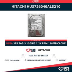 HITACHI HUS726040ALS210 3TB HDD 3.5" SAS-3 12GB/S 7.200 RPM 128 CACHÉ SERVIDORES