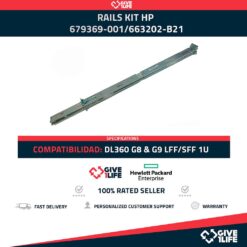 RAILS KIT HP PROLIANT DL360 G8, G9 G10 LFF 1U SLIDING 679369-001 663202-B21