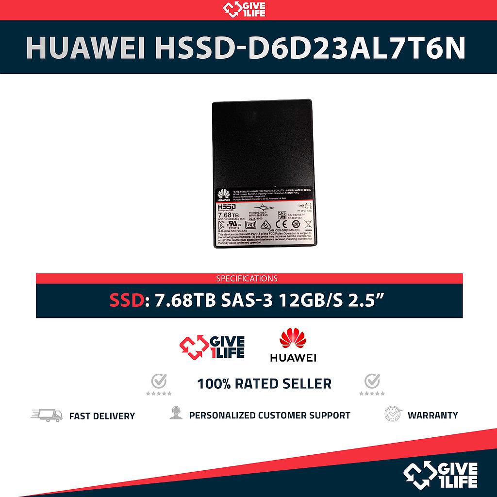 Huawei HSSD-D6D23AL7T6N 7.68TB SSD SAS-3 12GB/s 2.5" SFF