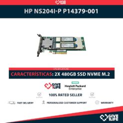 HP NS204i-P P14379-001 M.2 NVME PCI-E Tarjeta de Almacenamiento Perfil Corto + 2x 480GB SSD NVME M.2
