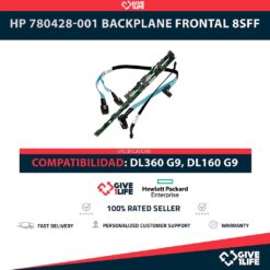 HP 780428-001 Backplane Frontal 8SFF 8 Bahías de 2.5" para DL360 G9, DL160 G9 + CABLEADO