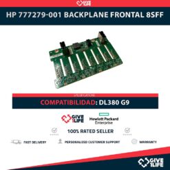HP 777279-001 Backplane Frontal 8SFF 8 Bahías de 2.5" para HPE ProLiant DL380 G9 / ML350 G9 / DL180 G9 / DL560 G9