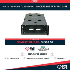 HP 777280-001 / 729826-001 Backplane Trasero 2SFF 2 Bahías de 2.5" para DL380 G9