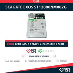 SEAGATE EXOS X16 ST12000NM002G 12TB HDD 3.5" SAS-3 12GB/S 7.200 RPM 256MB CACHÉ