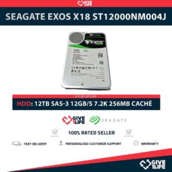 SEAGATE EXOS X18 ST12000NM004J 12TB HDD 3.5" SAS-3 12GB/S 7.200 RPM 256MB CACHÉ