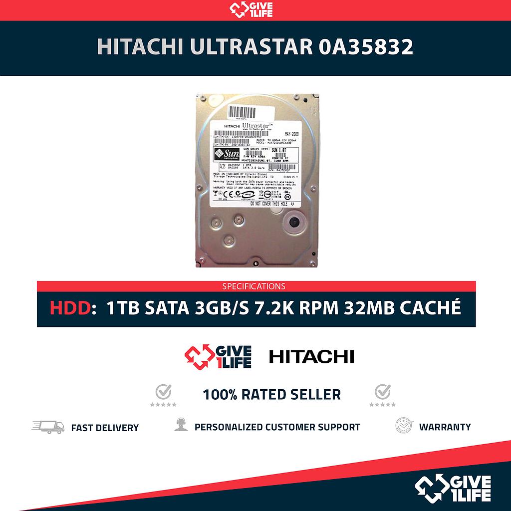 HITACHI ULTRASTAR 0A35832 1TB HDD 3.5" SATA 3GB/S 7.2K RPM 32MB CACHE