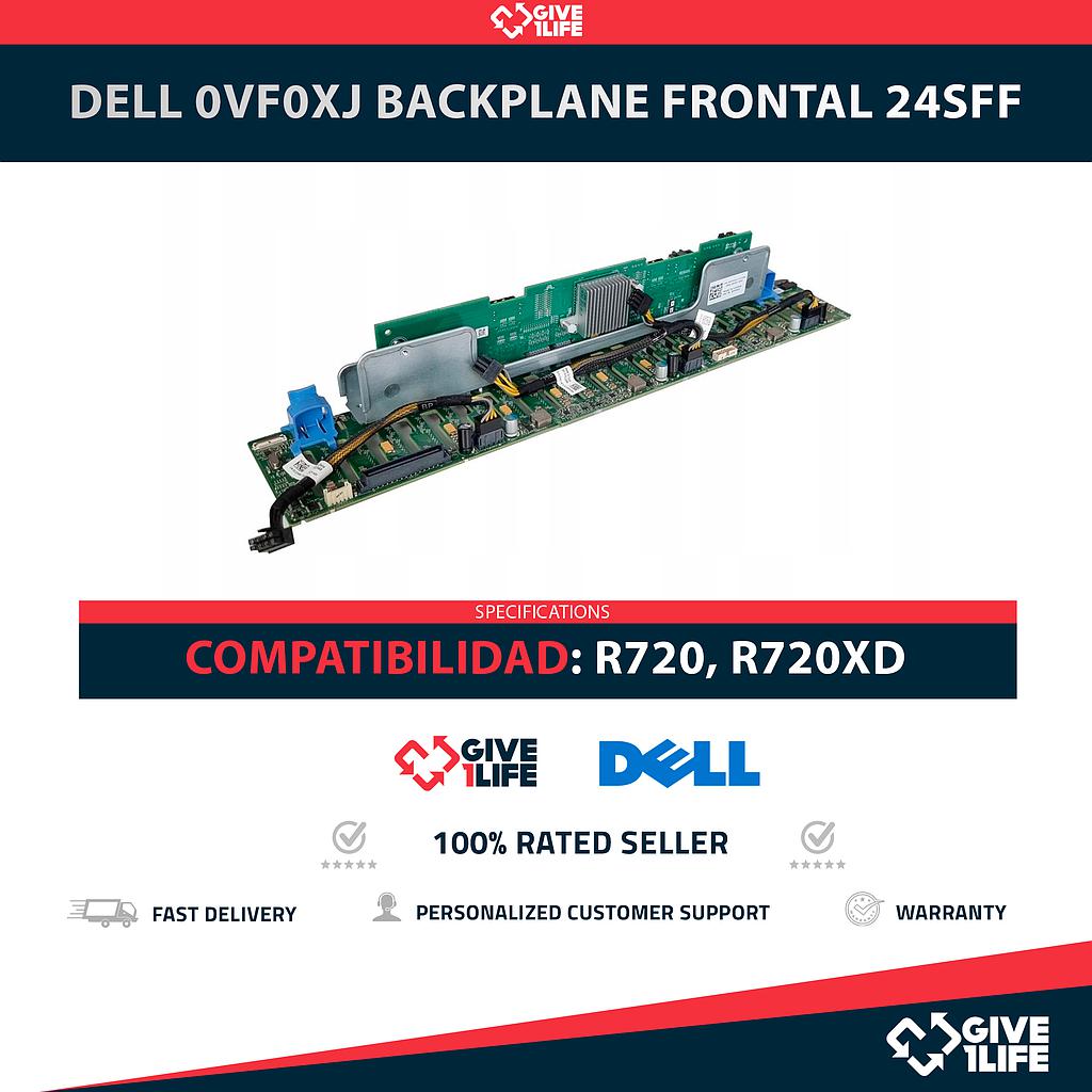 DELL 0VF0XJ Backplane Frontal 24SFF 24 Bahías de 2.5" para R720, R720XD