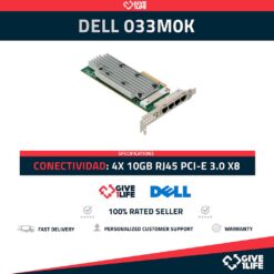DELL 033M0K 4x RJ45 10GB/s PCI-E 3.0 x8- Perfil Largo