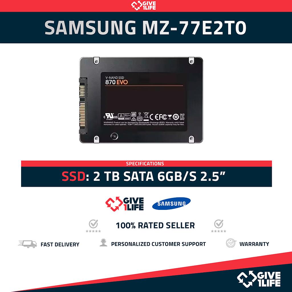 SAMSUNG MZ-77E2T0 SSD 2TB SATA 6GB/s 2.5"