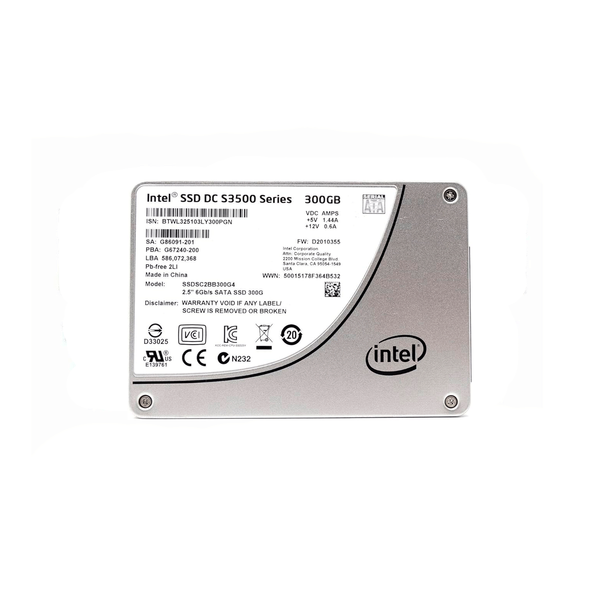 INTEL DC S3500 SERIES SSDSC2BB300G4 300GB SSD SATA-3 6GB/S 2.5" - Imagen 2